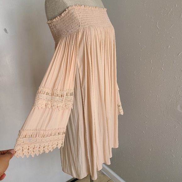 Forever 21 light pink off shoulder dress size M -B - Picture 5 of 5